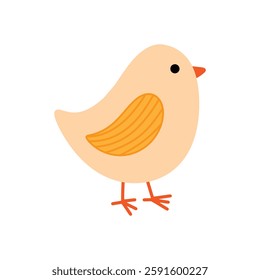 Cute simple hand drawn minimalist childish naive bird vector illustration isolated on cwhite background
