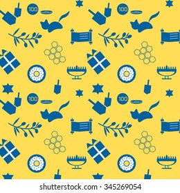 Cute and simple hanukkah pattern with yellow and blue colors.