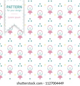 Cute and simple happy abstract flowers seamless pattern on white background. Pretty minimal style floral joy illustration for print, decor, fabric, textile design, kids room, children
