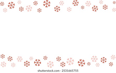 Cute simple heart snowflake frame