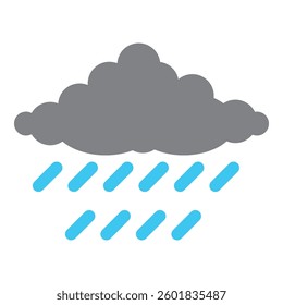 a cute simple heavy rain in flat design for design elements