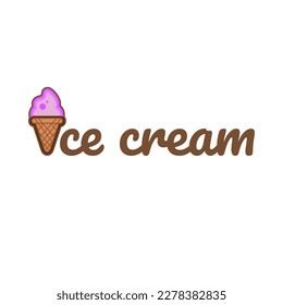 cute and simple ice cream logo for ice cream shop symbol