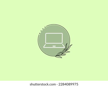 Icono simple y lindo con el tema de la menta verde