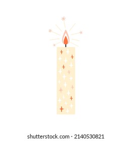 Ilustración simple y ligera de la candela del pilar ardiente dibujada al estilo del doodle y aislada al fondo blanco
