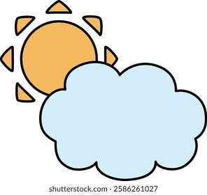 A cute and simple illustration of cloudy skies