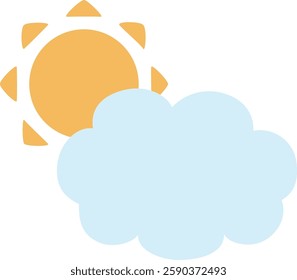 A cute and simple illustration of cloudy skies