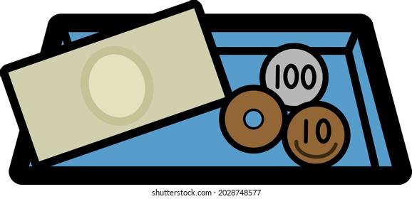 
Cute simple illustration of coin tray