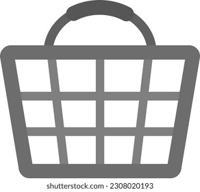Cute simple illustration of gray mesh bag