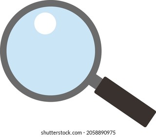 
Cute simple illustration icon with magnifying glass