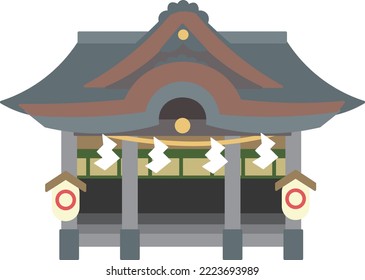 A cute and simple illustration of Konpiragu Shrine in Kagawa Prefecture