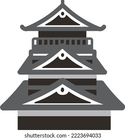 A cute and simple illustration of Kumamoto Castle