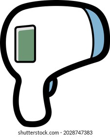 Cute simple illustration of non-contact thermometer