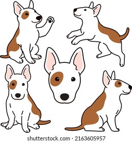 Cute and simple illustrations of Bull Terrier Dog