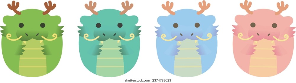
Cute simple illustrations of the zodiac dragon, dragon, year of the dragon 1