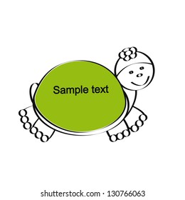Cute and simple kids frame show tortoise