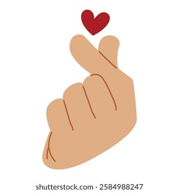 Cute and simple Korean heart finger sign