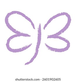 cute simple lilic butterfly vector
