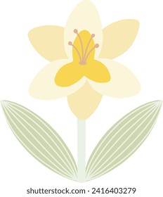 Cute and Simple Lily Flower Illustration