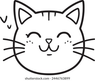 Cute simple line draw cat