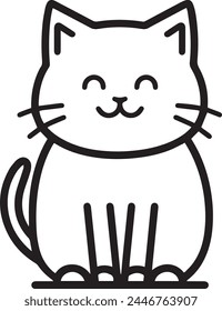 Cute simple line draw cat