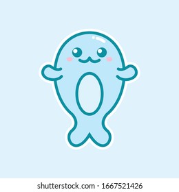 a cute and simple little whale vector