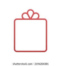 Casilla de regalo de lujo simple y lujoso metálico, con ilustración vectorial de imitación 3d realista de arco festivo. Marco de paquete de cartón costoso para el diseño de abeto decorativo en baudible navideño