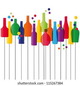 Cute and simple New Year card with bottles