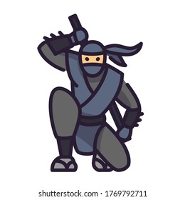 Cute einfache Ninja-Attentat-Illustration