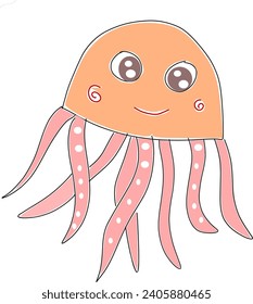 Cute, simple octopus. Vector illustration for design, decoration, logo.