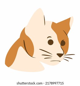 Cute and simple orange cat head