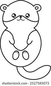 Cute and Simple Otter Line Art