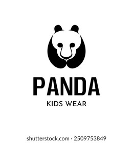 urso panda bonito e simples ideal para crianças design de logotipo de marca de produto
