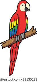 ilustración vectorial de loro simple