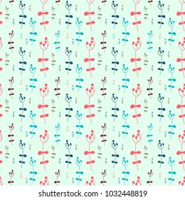 Cute simple pastel color pattern for childish textile with decorative elderberry