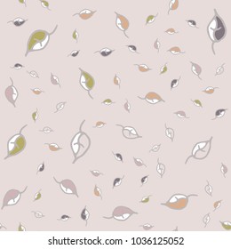 Cute simple pastel color pattern for childish textile.Trendy colors 2018 almost mauve seamless pattern with leafs