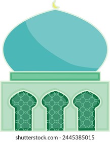 Cute and Simple Pastel Mosque Illustration