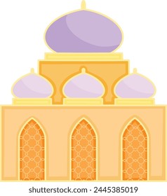 Cute and Simple Pastel Mosque Illustration
