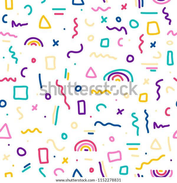 Cute Simple Pattern Different Hand Painted Stock Vector (Royalty Free ...