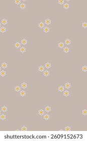 Cute simple pattern with flowers on a gray background for textiles