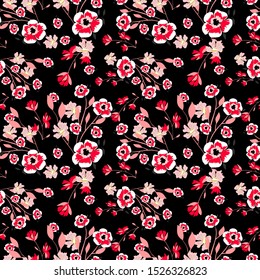 Cute simple pattern with small scale flowers. Shabby chic style. Floral seamless background for textile or book covers, manufacturing, wallpapers, print, gift wrap and scrapbooking.