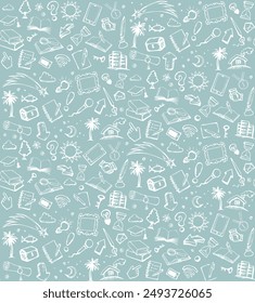 Lindo Web de teléfono simple App de almohadilla de datos herramienta wifi examen tiempo de la bombilla de texto. Contorno de lápiz de tinta negra dibujado a mano leer nota de archivo de diario antiguo. Lista de comprobación scroll logo emblema fly arrow retro línea de dibujos animados estilo de arte