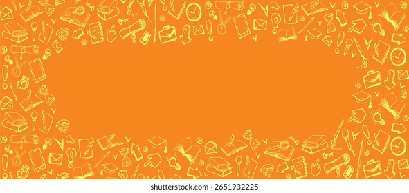 Cute simple phone web data pad app wifi tool exam time light bulb text. Outline black ink pen hand drawn read old diary file note. Check list scroll logo emblem fly arrow retro cartoon line art style