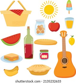 Cute simple picnic Clipart vector