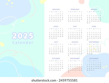 Cute simple pop line lively color block style pink blue camouflage colorful calendar texture