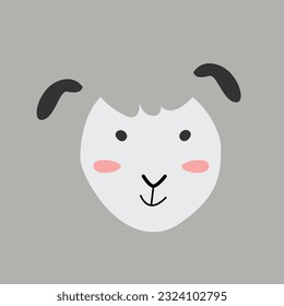 cute simple portrait of a sheep in a scandi style