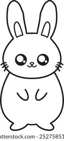 Lindo y simple arte de línea de conejo