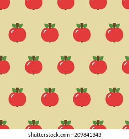 Cute simple red apples on beige background 