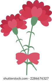 cute simple red carnation gift