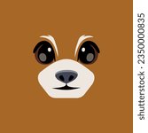 Cute simple red panda face on a monotone background. Vector illustration, can be used for postcards, clothes, poster, sticker, wallpaper or decoration in design