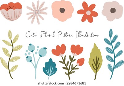 Cute Simple Retro Flower Illustration Collection